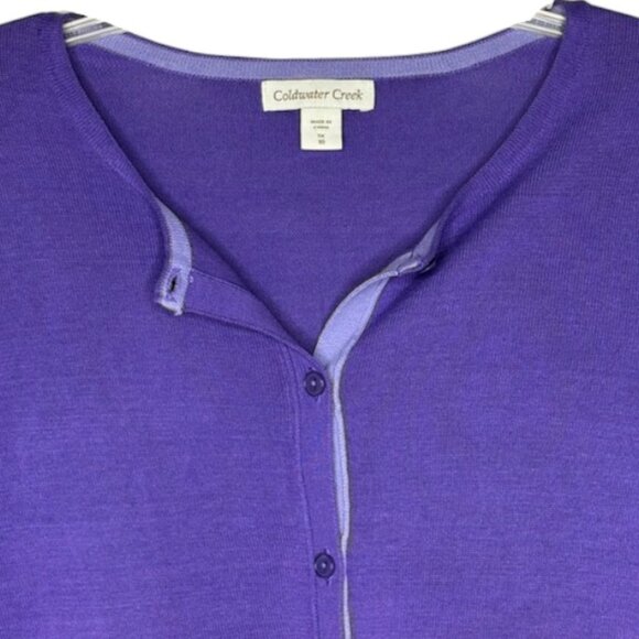 Coldwater Creek Silk/Cotton Cardigan - Orchid/Lavender - 1X - Picture 3 of 9